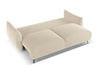 3-seater convertible sofa in light beige velvet - Homelumiere