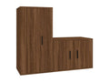 2-piece TV stand set, brown oak, engineered wood