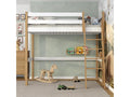 Wooden loft bed N03 White / Natural Oak 120x180