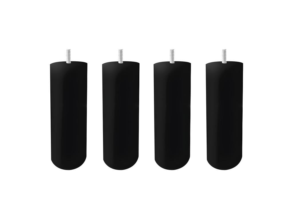Set of 4 black furniture legs, 20x6 cm, round beech wood - BED LEGS 02291IZIO