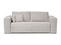 Bohometop II 99608YGCJ 3-seater express convertible sofa in beige corduroy - 140cm sleeping area - 13cm mattress