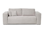 Bohometop II 99608YGCJ 3-seater express convertible sofa in beige corduroy - 140cm sleeping area - 13cm mattress