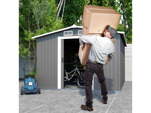 Metal playhouses, 246cm diameter x 178cm high, grey