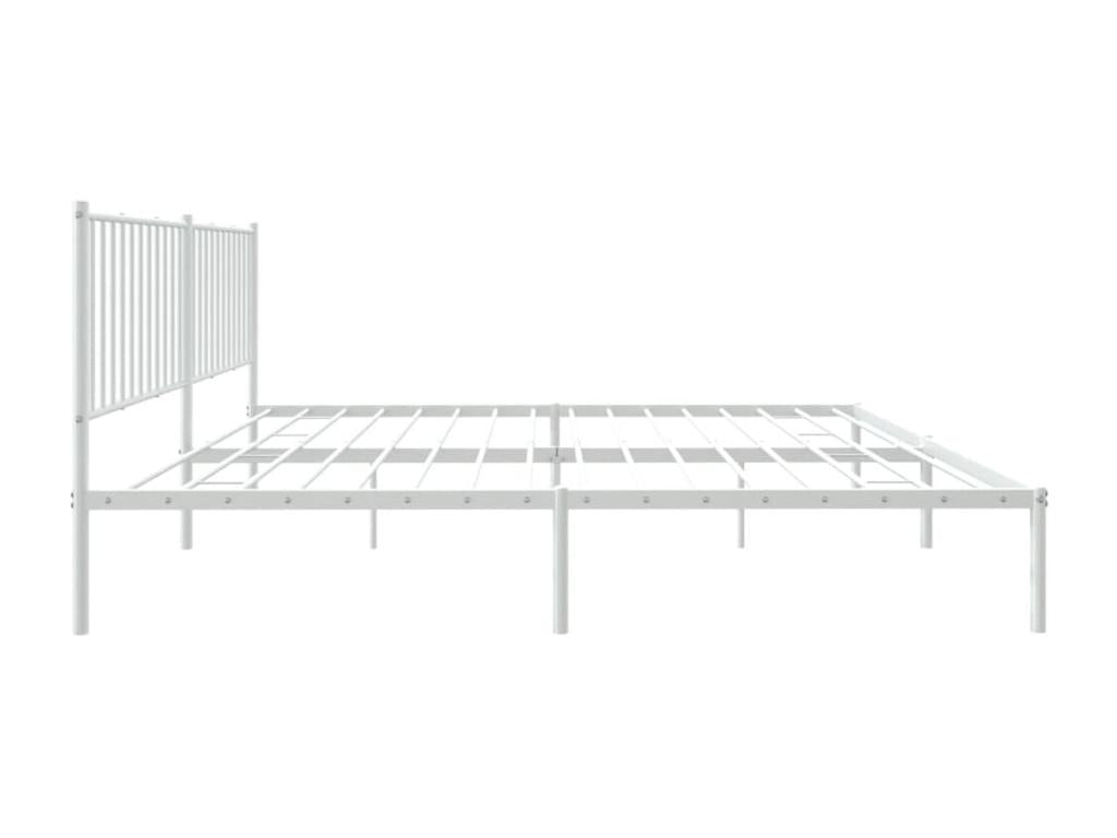 Metal bed frame with white headboard, 180x200 cm