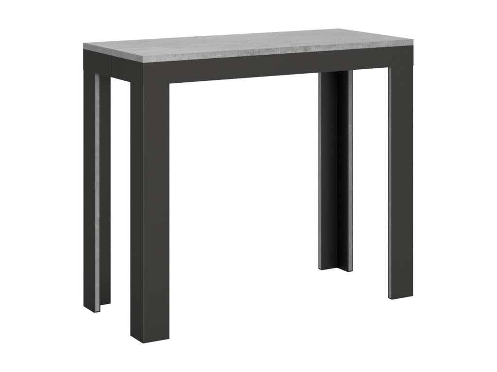 Bohometop Extendable Console Table 90x40/300 cm Concrete Grey Anthracite Frame 63961GMHT