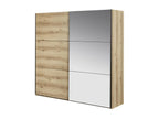 Bohometop - 2 Sliding Door Wardrobe with Wood and Mirror Finish 53454WPVK