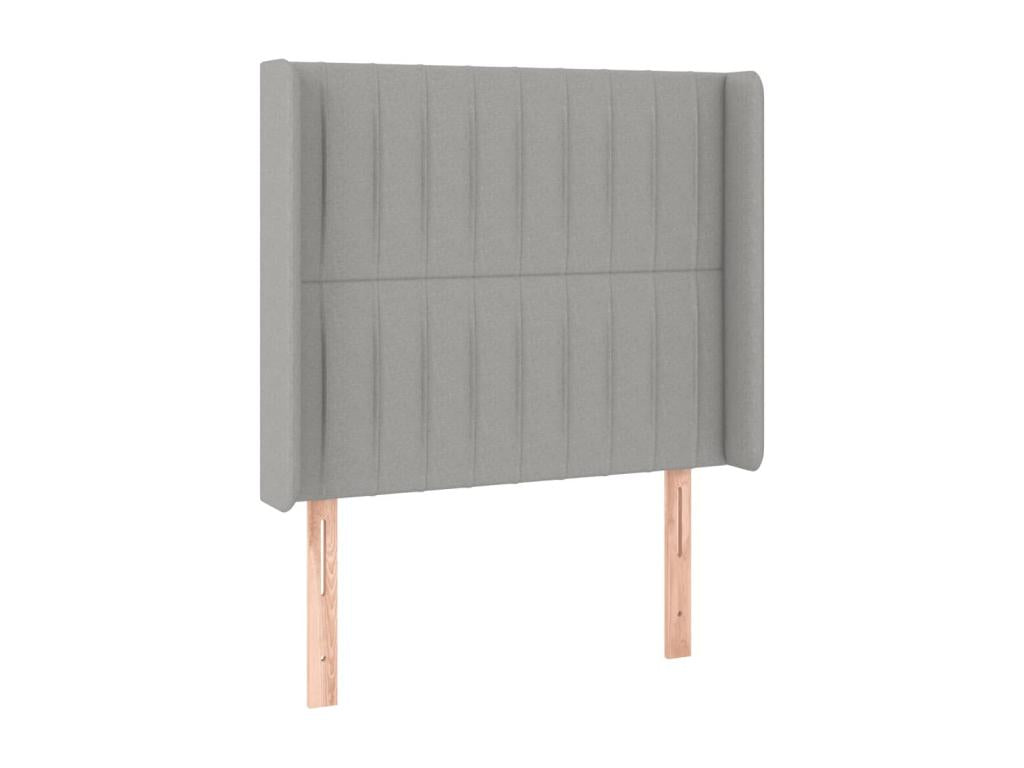 Light Grey LED Headboard 103x16x118/128 cm Fabric 04811MDVK
