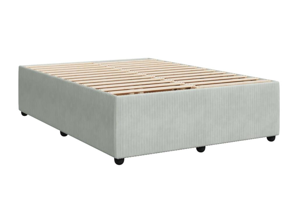 Delimoa bed base and mattress, light grey, 140x190cm, velvet, 68864JFYZ