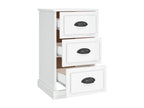 High-gloss white bedside table, 39x39x67 cm, engineered wood, 60846KNRE