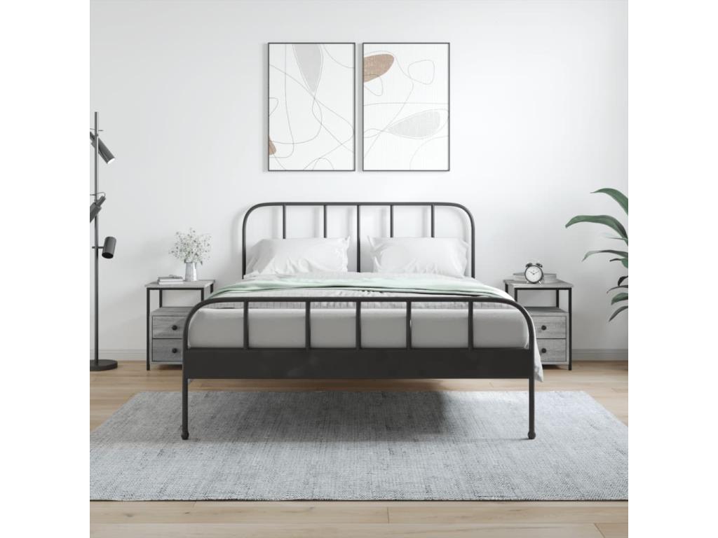 Bohometop 2-piece bedside tables, grey, 34x35.5x50 cm, engineered wood, 23117RHZF