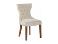 Dining chair x 1, Homelumiere style, cream velvet upholstered back and light wood legs, 10 0003740