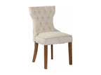 Dining chair x 1, Homelumiere style, cream velvet upholstered back and light wood legs, 10 0003740