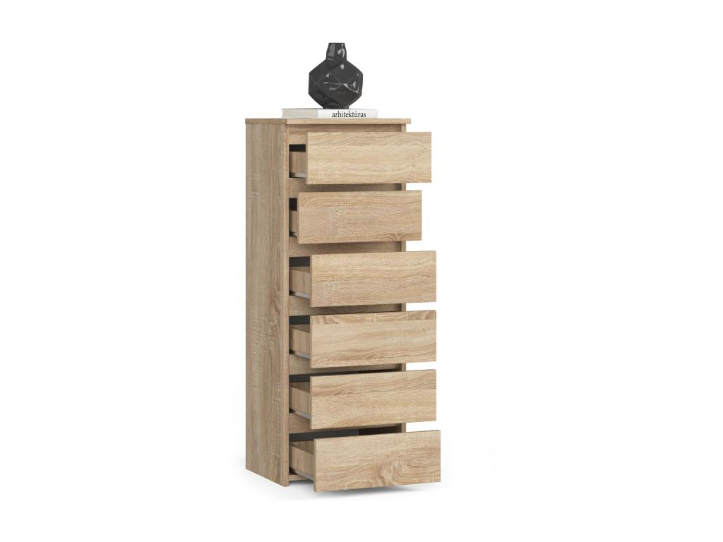 Bohometop CL6 chest of drawers Bohometop Oak 40 cm 6 drawers Bohometop Oak front 40x35x109 cm 18120NILC