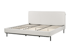 Bed with slatted base, Homelumiere fabric, 180x200 cm, light grey