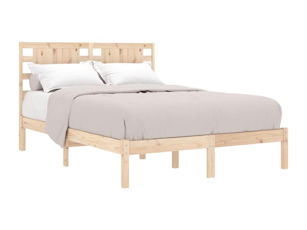 Solid wood bed frame 135x190 cm Double 75853GVSR
