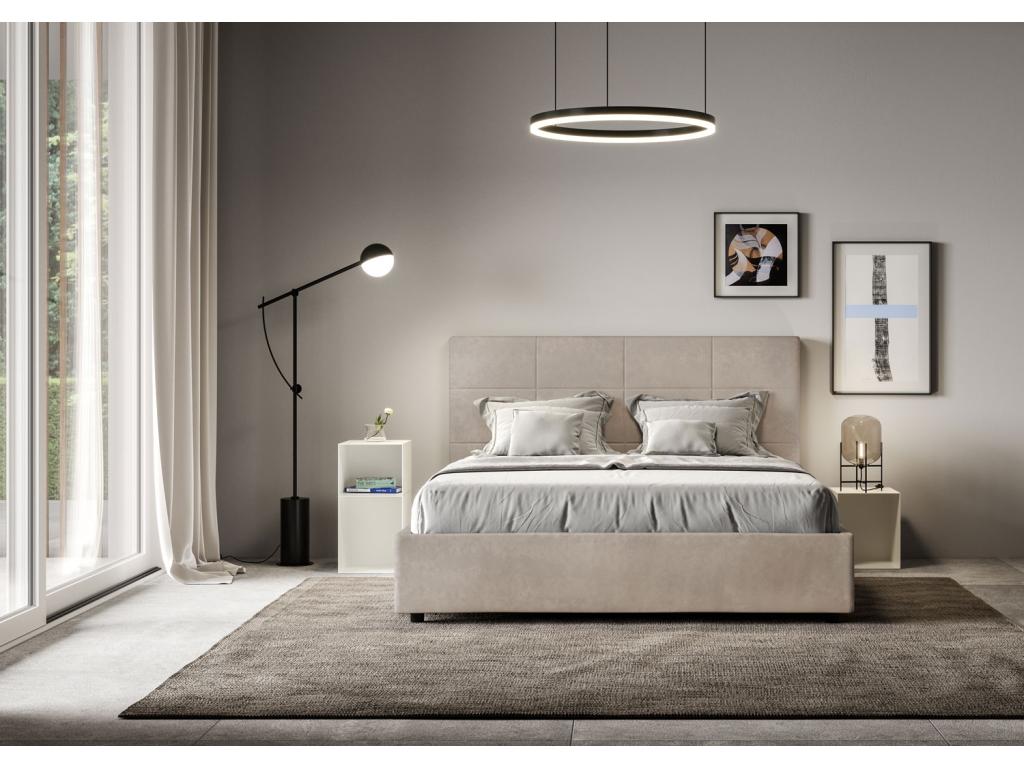 Bohometop 94867ARFH Upholstered Storage Bed 160x190cm Sand Microfiber