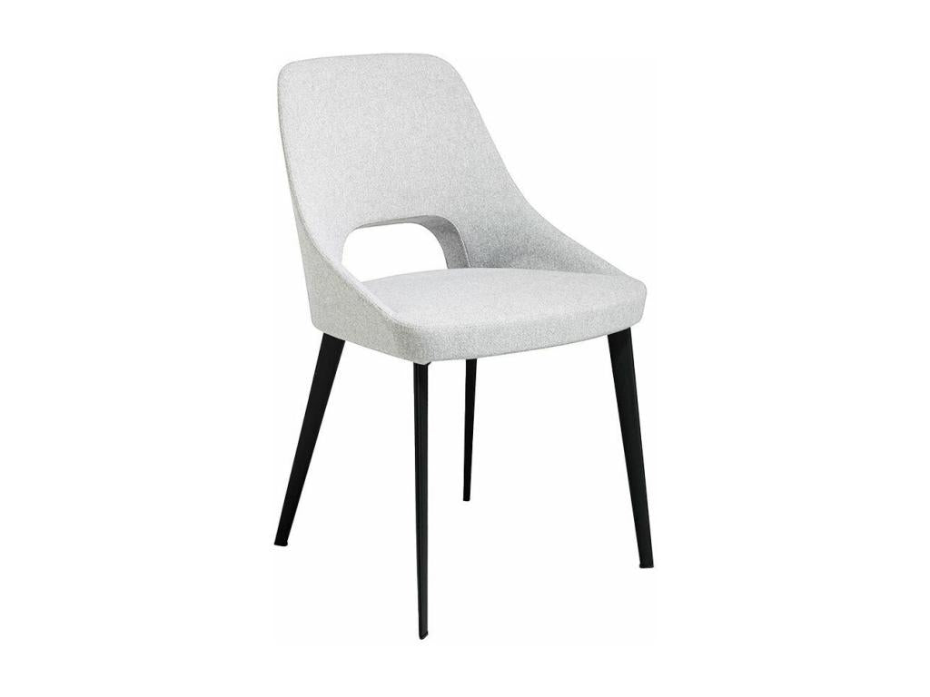 Homelumiere White Fabric Chair with Black Steel Legs - Set of 2 - Color Homelumiere 01