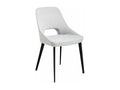 Homelumiere White Fabric Chair with Black Steel Legs - Set of 2 - Color Homelumiere 01