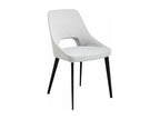Homelumiere White Fabric Chair with Black Steel Legs - Set of 2 - Color Homelumiere 01