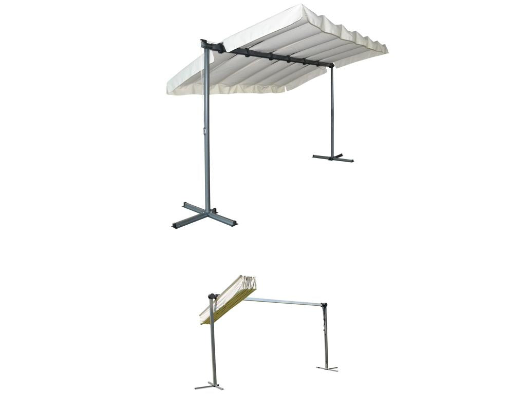 PER2535M-Bohometop 3.60x2.50 m anthracite grey epoxy finish with pivoting and extendable canopy 80029MLAH