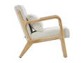 Armchair in wood and beige corduroy - Homelumiere