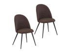 Bohometop set of 2 upholstered dining chairs with fabric covering and brown metal legs 05474YDXZ
