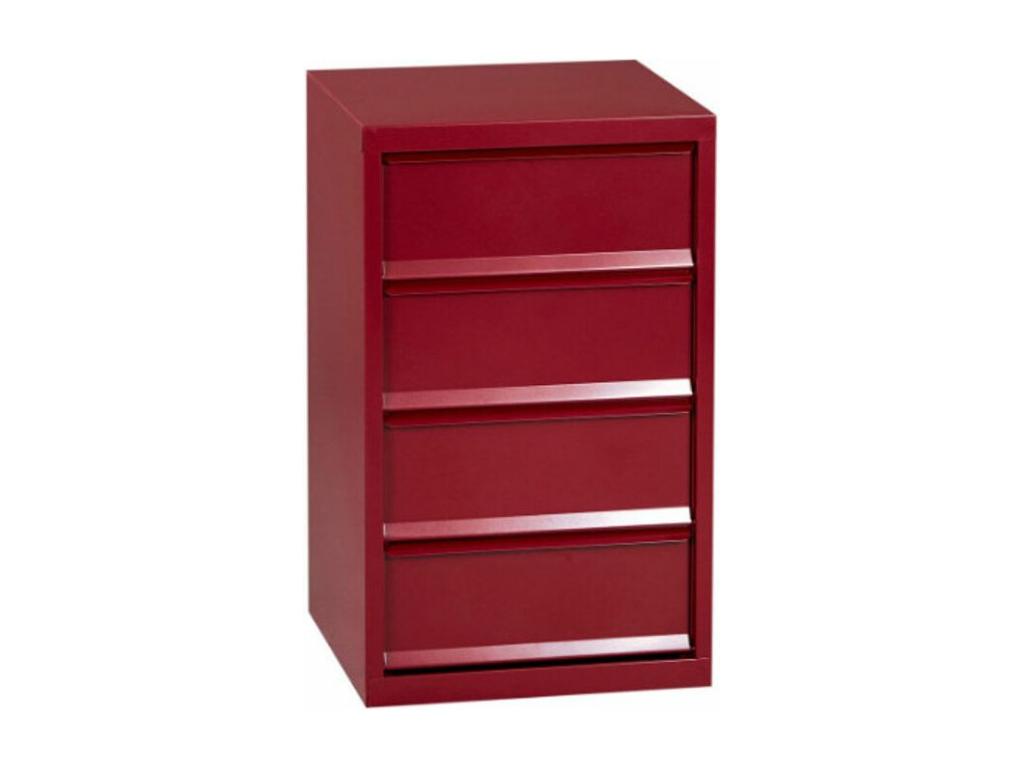Bohometop 32952YRBU 4-Compartment Metal Storage Unit in Pearly Red