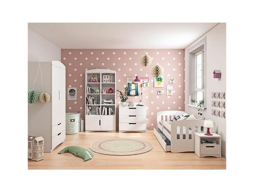 Children's bed with removable safety rail, white Bohometop - 80x180 - Drawers with drawer 69567FXOC