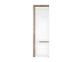 2-Door Wardrobe, White/Oak with LED Lighting - Homelumiere - W 60 x D 39 x H 195.5 cm