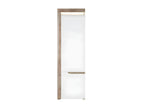 2-Door Wardrobe, White/Oak with LED Lighting - Homelumiere - W 60 x D 39 x H 195.5 cm