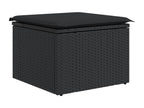6-piece garden furniture set with cushions, black resin wicker 73414UXYI