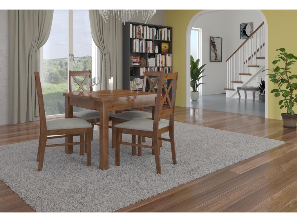 Homelumiere 27133 Brown wooden chair with choice of fabric