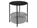 Side table with basket, coffee table, living room table, metal, 43cm