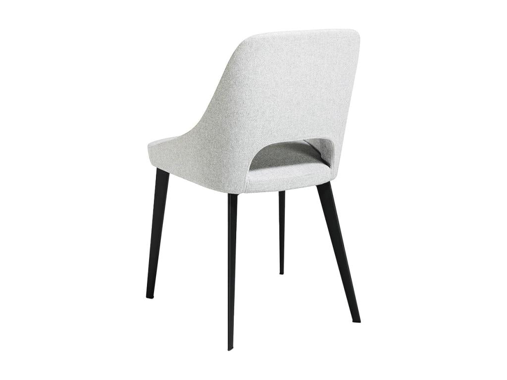 Homelumiere White Fabric Chair with Black Steel Legs - Set of 2 - Color Homelumiere 01