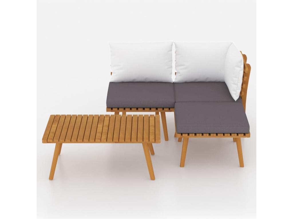Brown wooden garden furniture set, 65x60x65 cm, 02 0016092