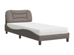 Bohometop bed with mattress 80x200 cm fabric 40285SLVH