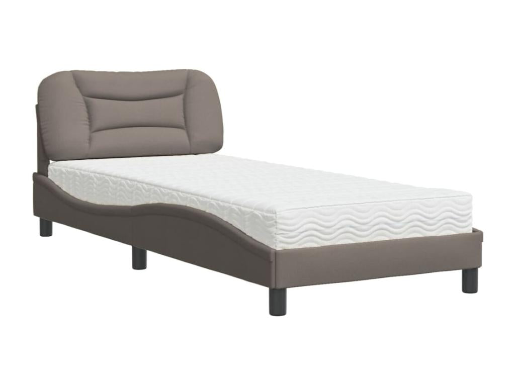 Bohometop bed with mattress 80x200 cm fabric 40285SLVH