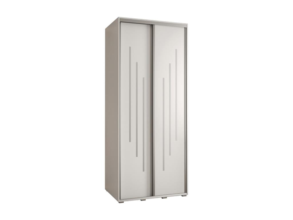 Bohometop 8 Sliding Door Wardrobe 235.2/110/45 2 Doors White/White/Silver 40458OKFS