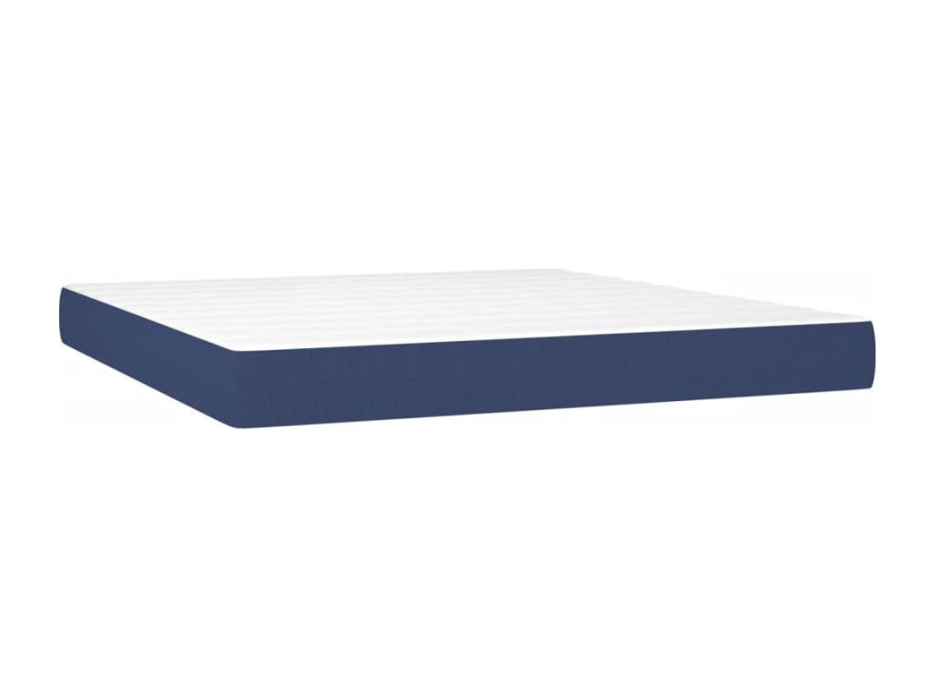 Upholstered bed base with mattress, blue, 180x200 cm, fabric, 42224ERWT
