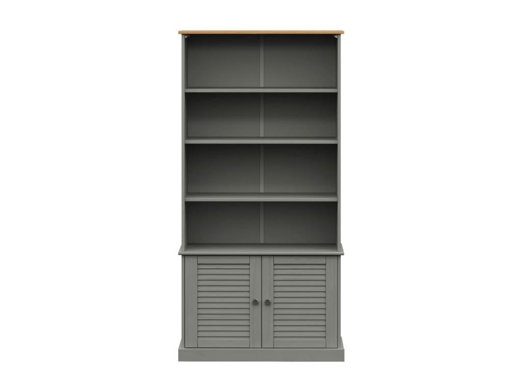 Bohometop grey bookcase 85x35x170 solid pine wood 65351HATY
