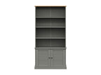 Bohometop grey bookcase 85x35x170 solid pine wood 65351HATY