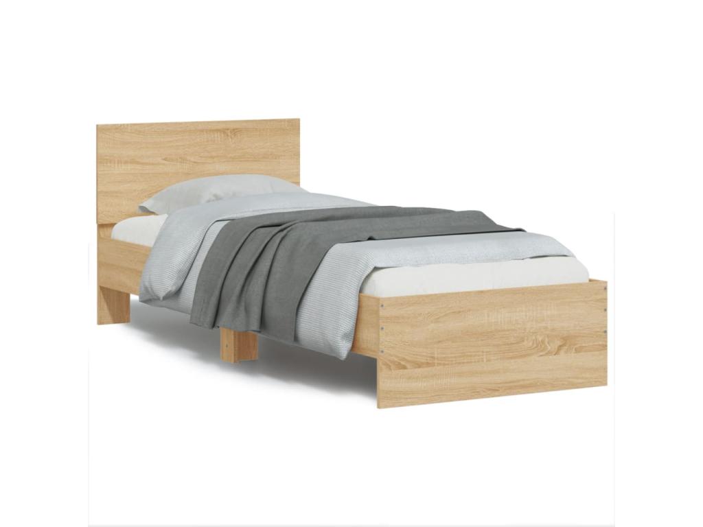 Bed frame without mattress with Bohometop LED light 90x200 cm 63265IHIE