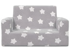 Children's 2-Seater Sofa, Light Grey with Stars, Soft Plush 02869SXMY