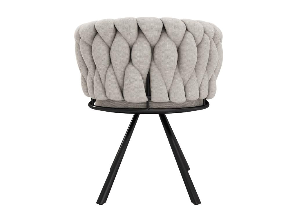 Set of 6 swivel linen chairs with armrests - black metal legs - Beige 65093UBRM