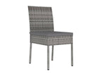 Garden dining chairs, 4 pcs, woven resin, grey, 4
