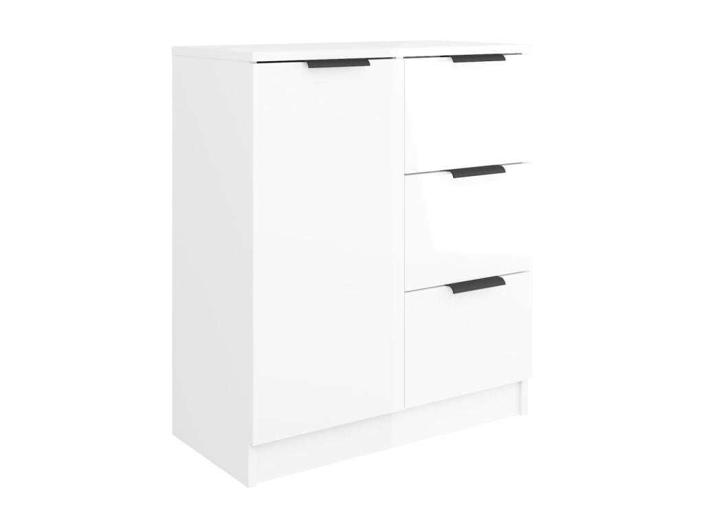High-gloss white sideboard, 60x30x70 cm, engineered wood, 66758ORGH