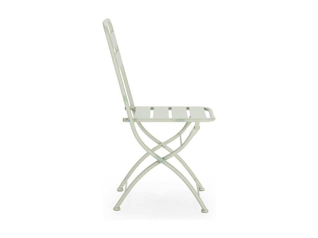 Pack of 2 Homelumiere folding garden chairs in green metal