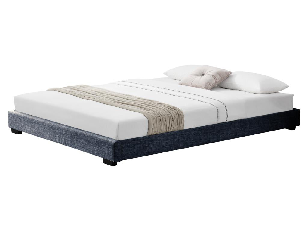 Bohometop Double Bed Frame Upholstered with Dark Grey Linen 200x140 cm Bohometop 40242QELR