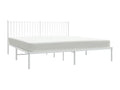 Metal bed frame with white headboard, 180x200 cm