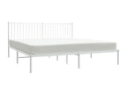 Metal bed frame with white headboard, 180x200 cm